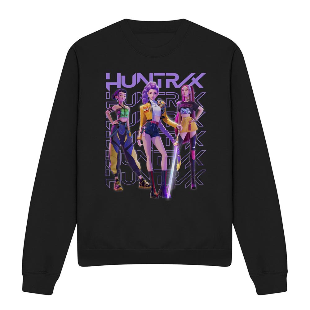 Black - Front - K-Pop Demon Hunters Unisex Adult Huntr-X Group Shot Sweatshirt