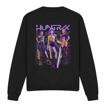 Black - Front - K-Pop Demon Hunters Unisex Adult Huntr-X Group Shot Sweatshirt