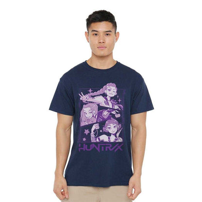 Navy - Lifestyle - K-Pop Demon Hunters Unisex Adult Huntr-X Manga Panel T-Shirt