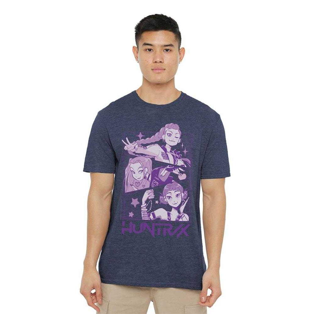 Heather Navy - Lifestyle - K-Pop Demon Hunters Unisex Adult Huntr-X Manga Panel T-Shirt