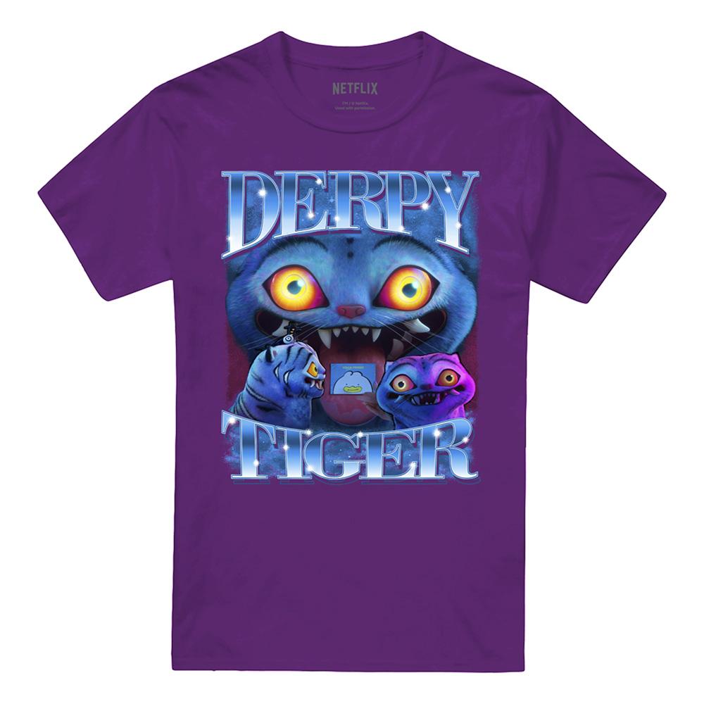 Purple - Front - K-Pop Demon Hunters Unisex Adult Derpy Tiger T-Shirt