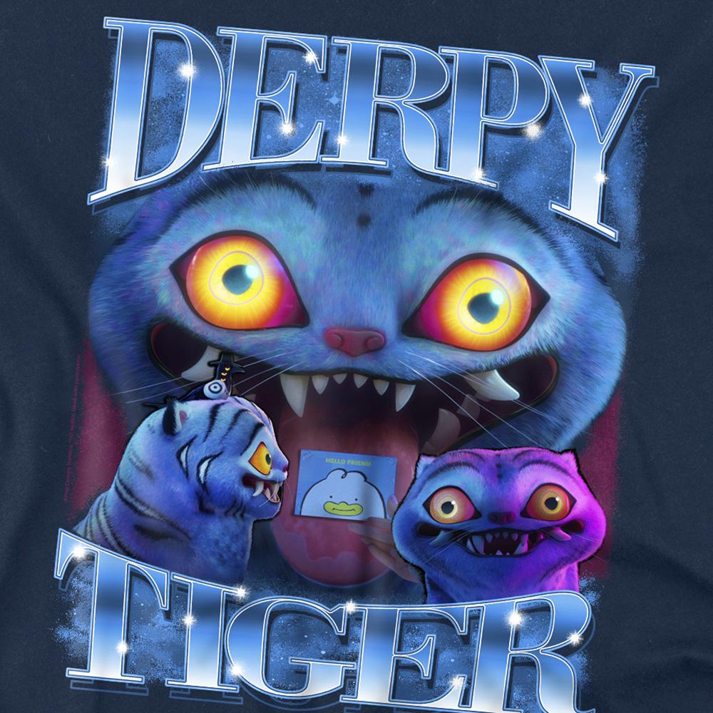 Navy - Back - K-Pop Demon Hunters Unisex Adult Derpy Tiger T-Shirt