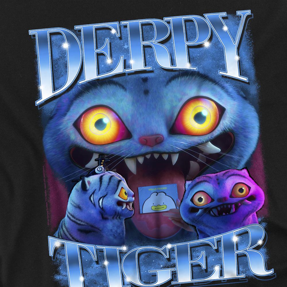Black - Back - K-Pop Demon Hunters Unisex Adult Derpy Tiger T-Shirt