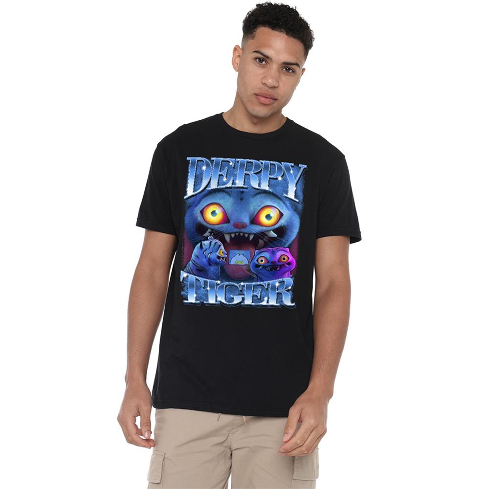 Black - Lifestyle - K-Pop Demon Hunters Unisex Adult Derpy Tiger T-Shirt