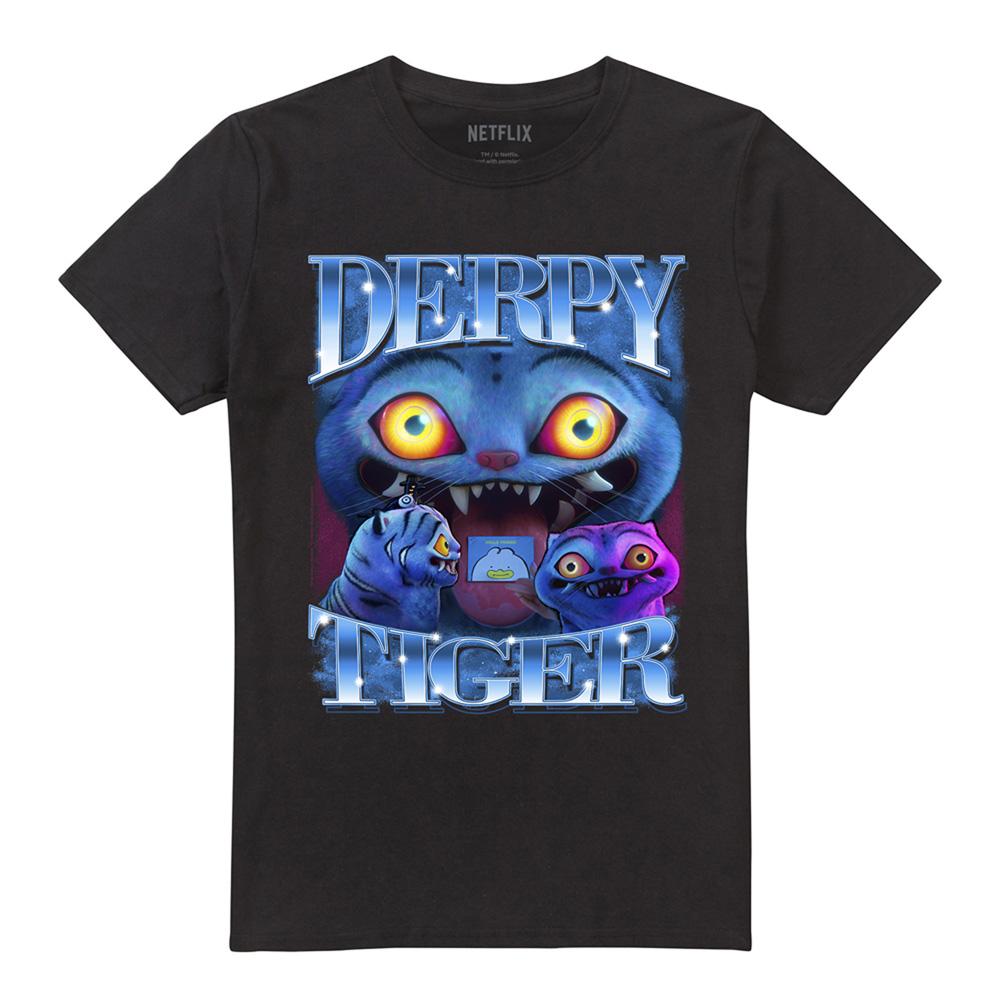 Black - Front - K-Pop Demon Hunters Unisex Adult Derpy Tiger T-Shirt