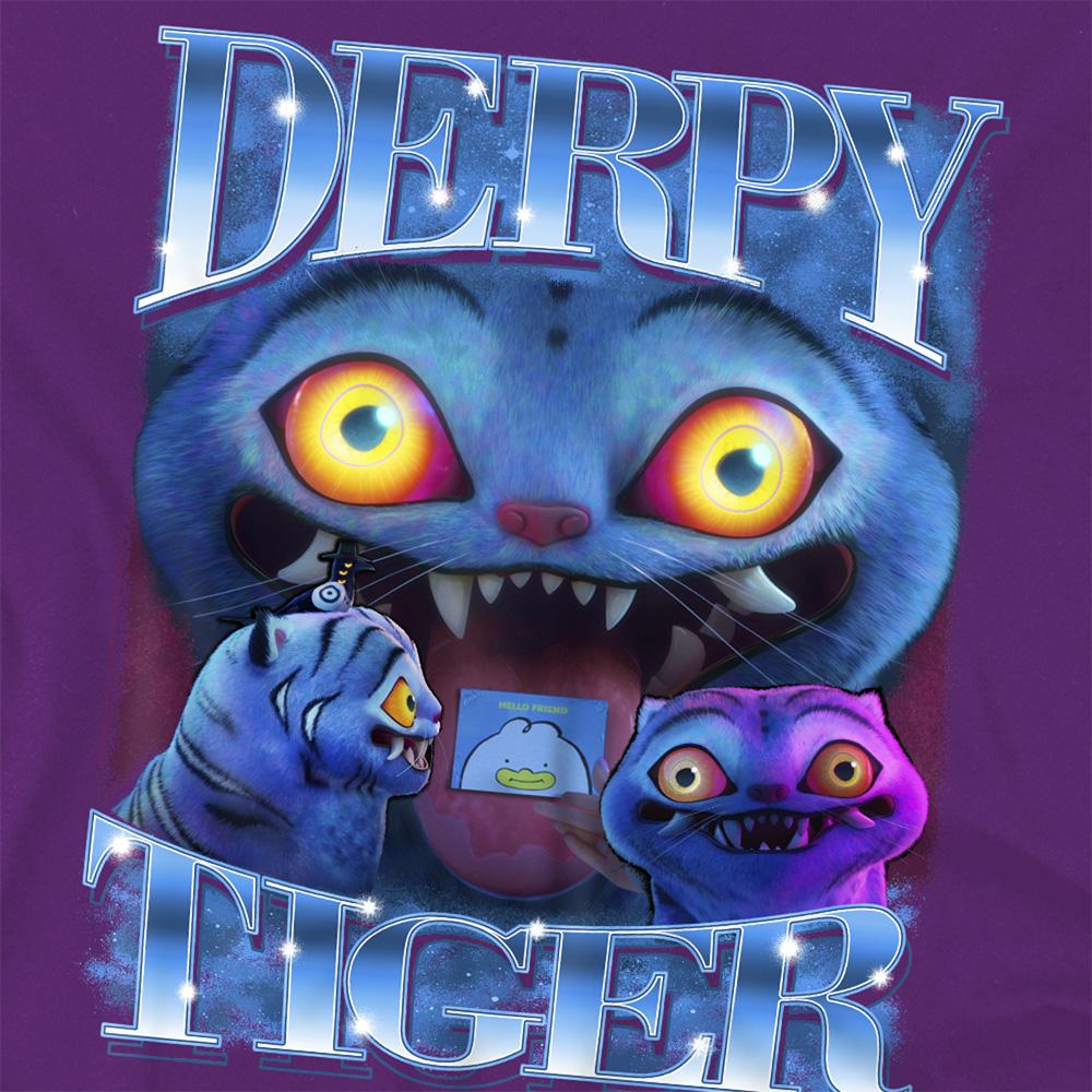 Purple - Back - K-Pop Demon Hunters Unisex Adult Derpy Tiger T-Shirt