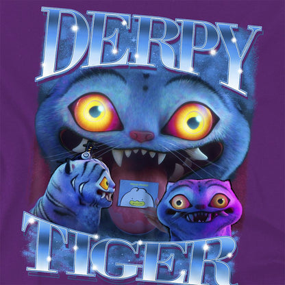 Purple - Back - K-Pop Demon Hunters Unisex Adult Derpy Tiger T-Shirt