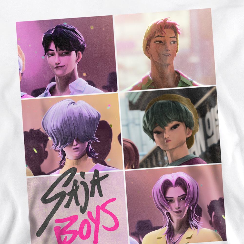 White - Back - K-Pop Demon Hunters Unisex Adult Saja Boys Grid Sweatshirt