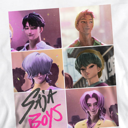 White - Back - K-Pop Demon Hunters Unisex Adult Saja Boys Grid Sweatshirt