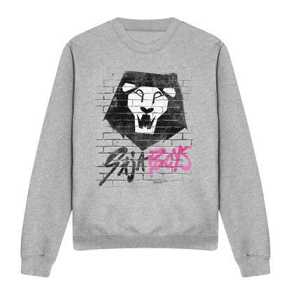 Heather Grey - Front - K-Pop Demon Hunters Unisex Adult Saja Boys Graffiti Sweatshirt