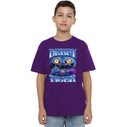 Purple - Lifestyle - K-Pop Demon Hunters Childrens-Kids Derpy Tiger T-Shirt