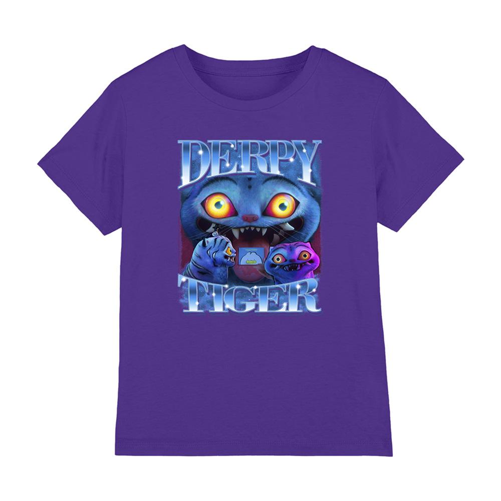 Purple - Front - K-Pop Demon Hunters Childrens-Kids Derpy Tiger T-Shirt