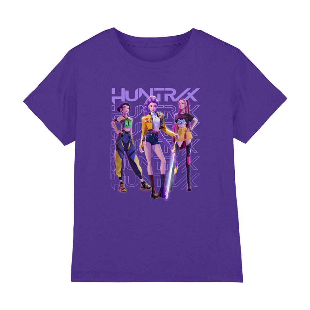 Purple - Front - K-Pop Demon Hunters Childrens-Kids Huntr-X Pose T-Shirt