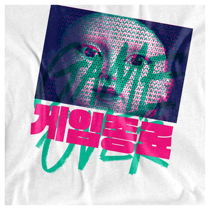 White - Side - Squid Game Womens-Ladies Young Hee Two Tone T-Shirt