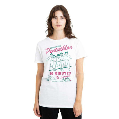 White - Lifestyle - Squid Game Womens-Ladies Pentathlon Race Comic T-Shirt