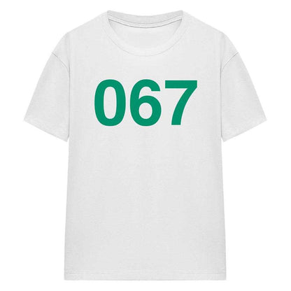 White - Front - Squid Game Womens-Ladies Player 067 T-Shirt