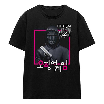 Black - Front - Squid Game Womens-Ladies Front Man Korean Logo T-Shirt