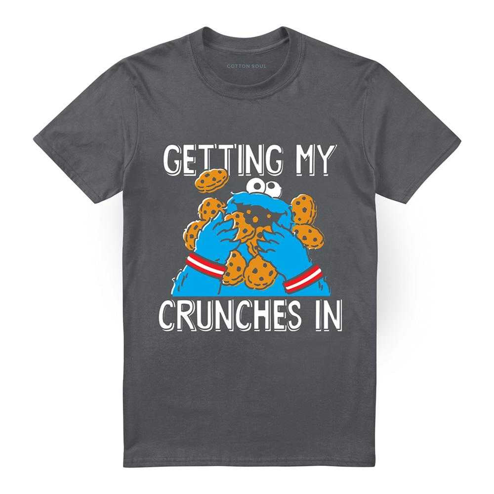 Charcoal - Front - Sesame Street Unisex Adult Cookie Monster T-Shirt