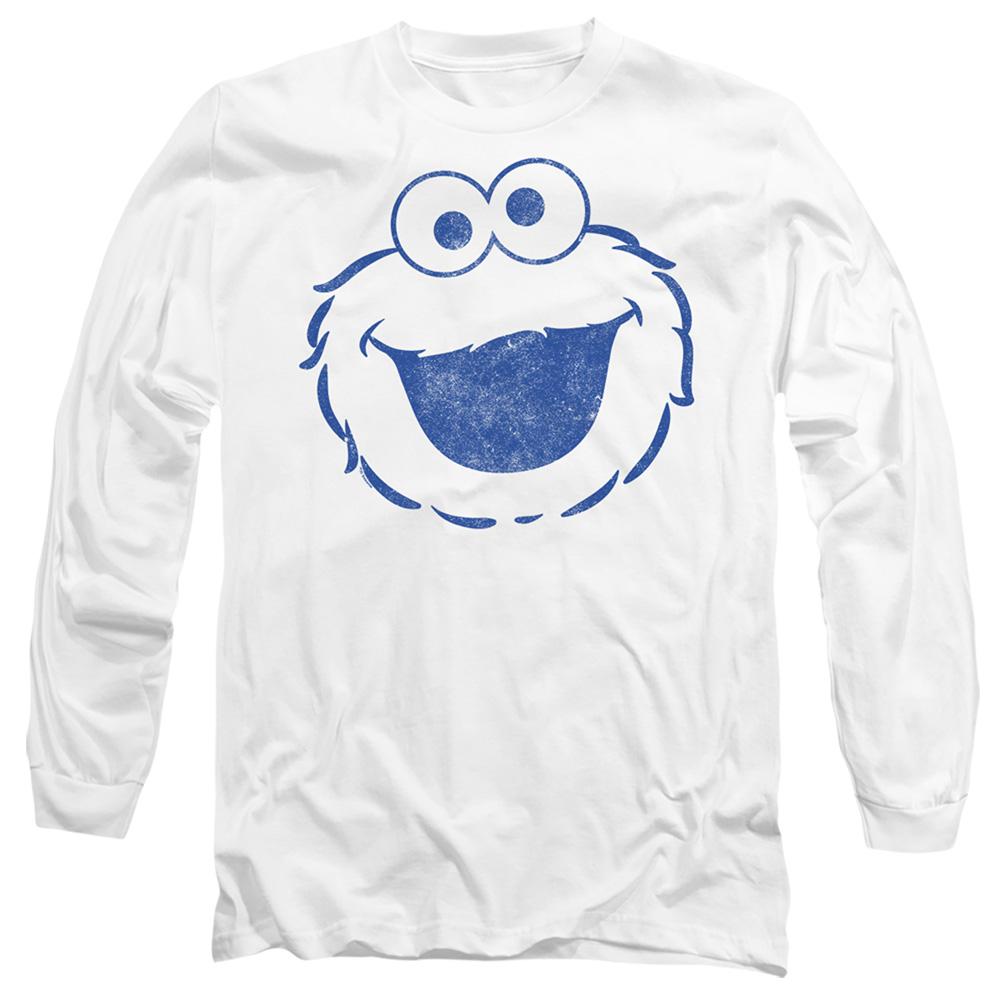 White-White - Back - Sesame Street Unisex Adult Cookie Monster Mono Long-Sleeved T-Shirt