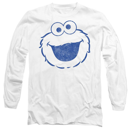White-White - Back - Sesame Street Unisex Adult Cookie Monster Mono Long-Sleeved T-Shirt