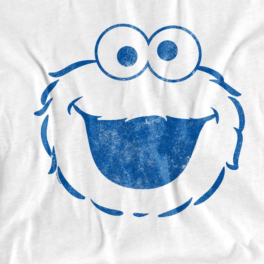 White-White - Side - Sesame Street Unisex Adult Cookie Monster Mono Long-Sleeved T-Shirt