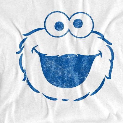 White-White - Side - Sesame Street Unisex Adult Cookie Monster Mono Long-Sleeved T-Shirt