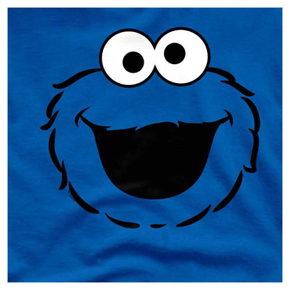 Royal Blue - Side - Sesame Street Unisex Adult Cookie Monster Face T-Shirt