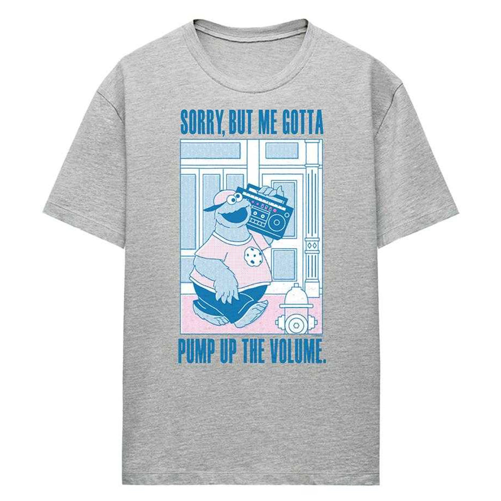 Athletic - Front - Sesame Street Womens-Ladies Pump Up The Volume Cookie Monster Heather T-Shirt
