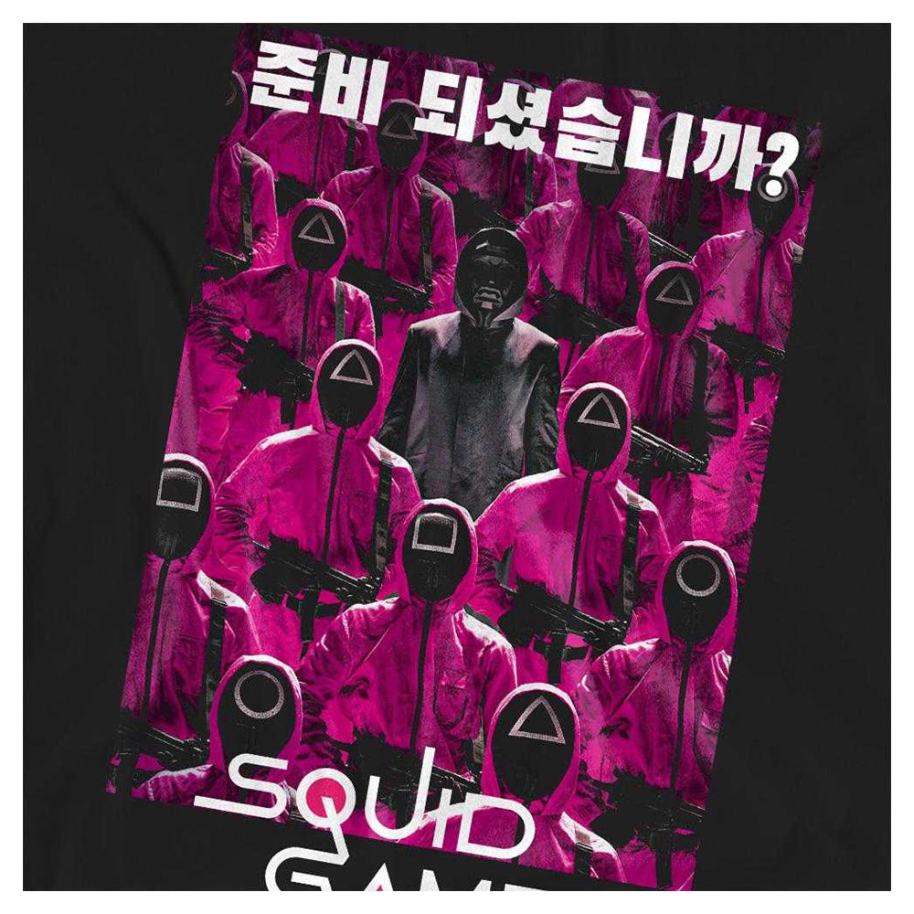 Black - Side - Squid Game Womens-Ladies Guards Korean T-Shirt