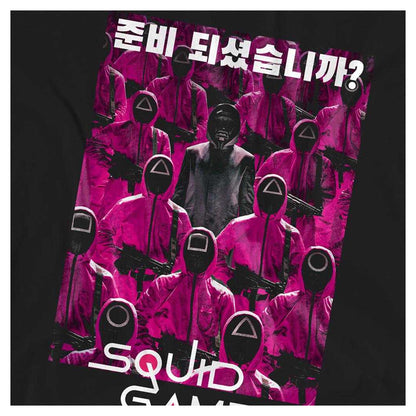 Black - Side - Squid Game Womens-Ladies Guards Korean T-Shirt