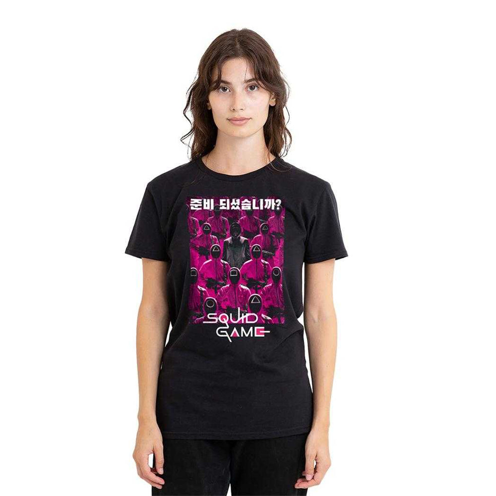 Black - Lifestyle - Squid Game Womens-Ladies Guards Korean T-Shirt