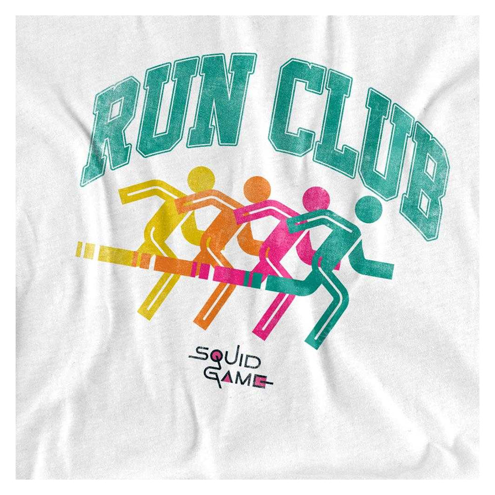 White - Side - Squid Game Womens-Ladies Run Club Silhouette T-Shirt