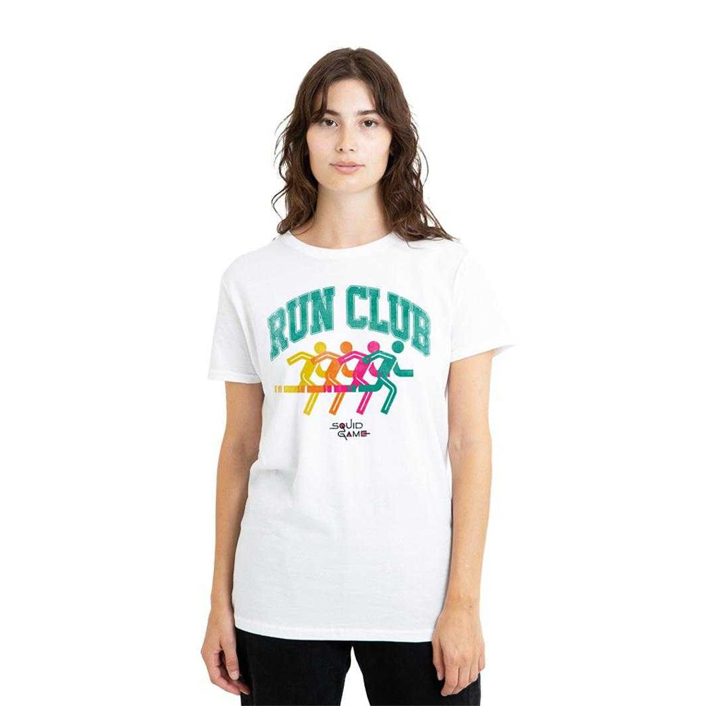 White - Lifestyle - Squid Game Womens-Ladies Run Club Silhouette T-Shirt