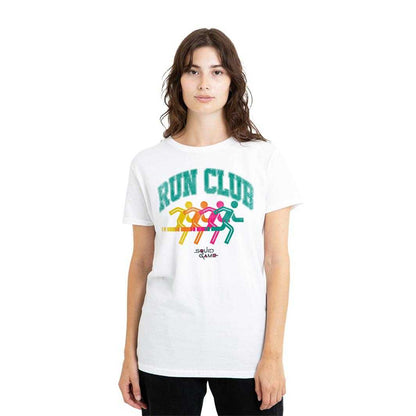 White - Lifestyle - Squid Game Womens-Ladies Run Club Silhouette T-Shirt