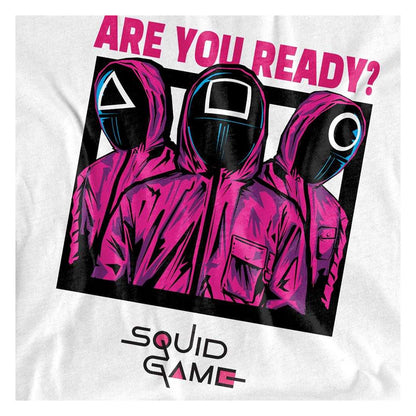 White - Side - Squid Game Womens-Ladies Are You Ready Guards Comic T-Shirt