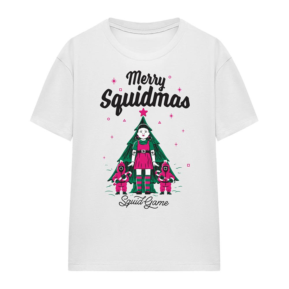 White - Front - Squid Game Womens-Ladies Merry Squidmas Christmas T-Shirt