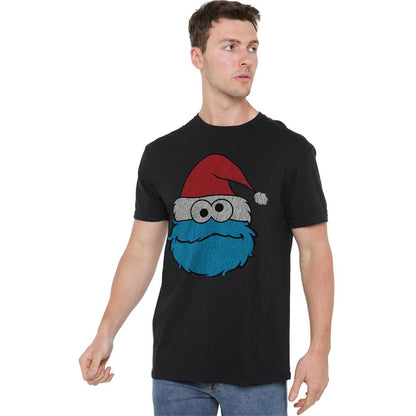 Black - Lifestyle - Sesame Street Unisex Adult Cookie Monster Christmas T-Shirt