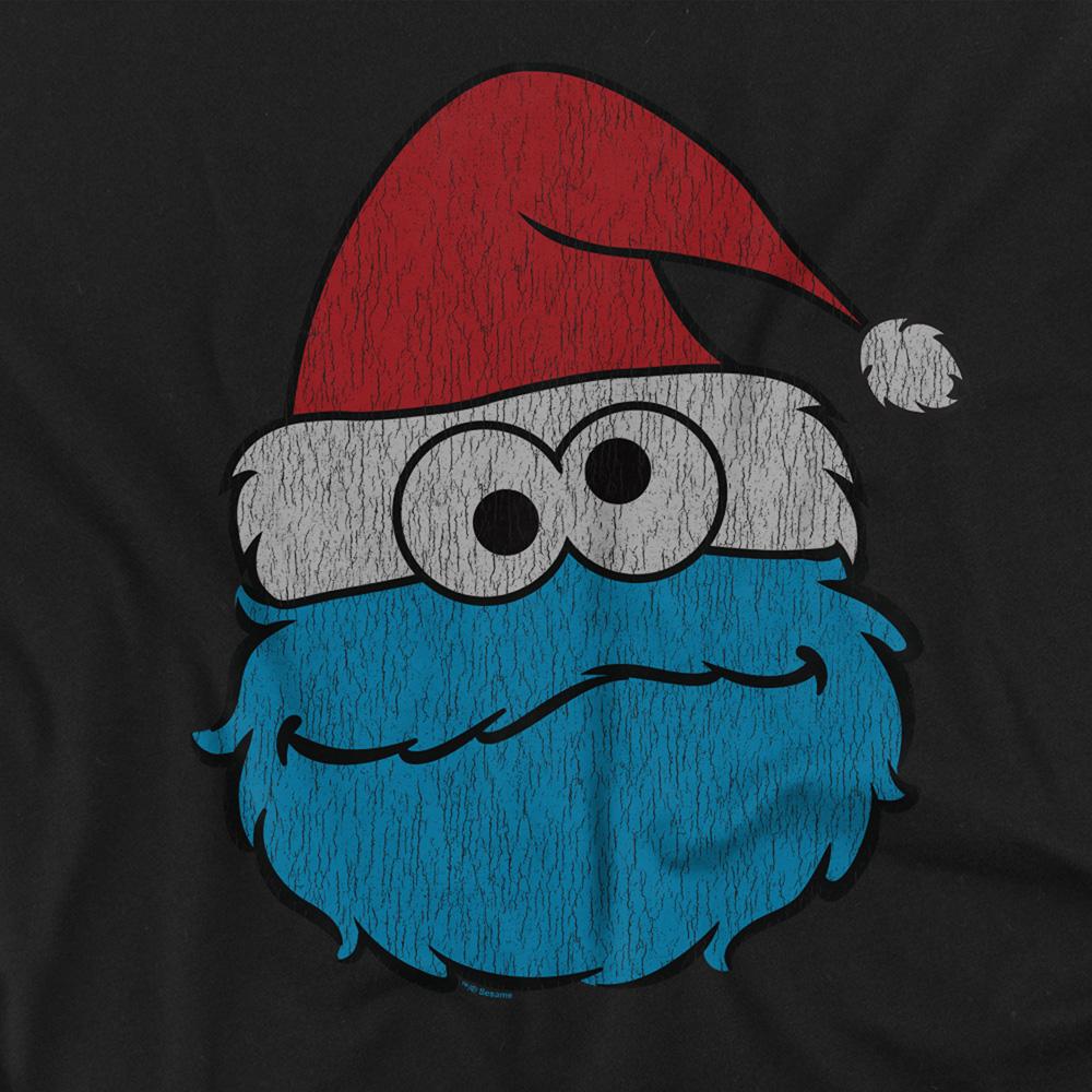 Black - Side - Sesame Street Unisex Adult Cookie Monster Christmas T-Shirt