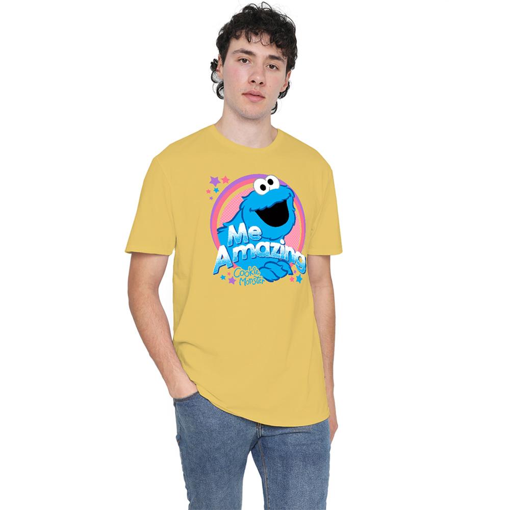Banana Yellow - Lifestyle - Sesame Street Unisex Adult Me Amazing Cookie Monster T-Shirt