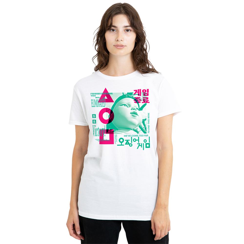 White - Lifestyle - Squid Game Womens-Ladies Young Hee Overlay T-Shirt