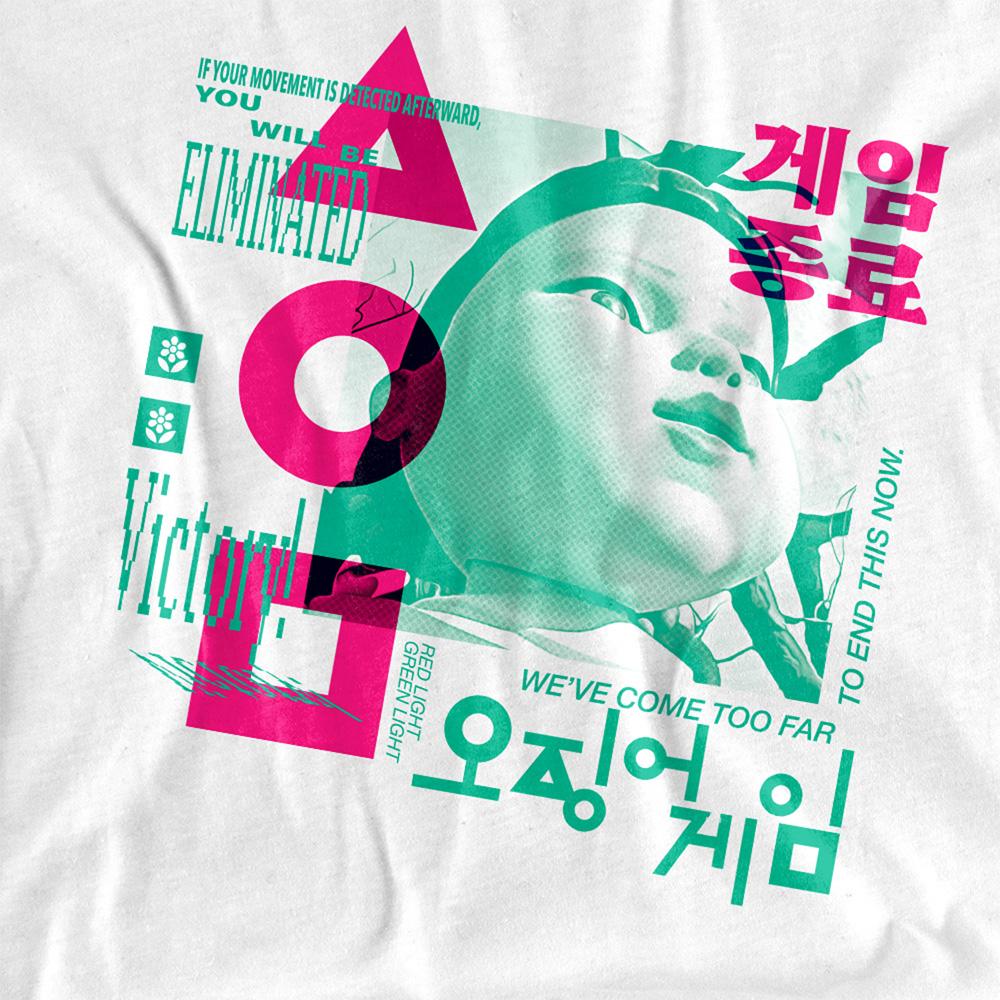 White - Side - Squid Game Womens-Ladies Young Hee Overlay T-Shirt