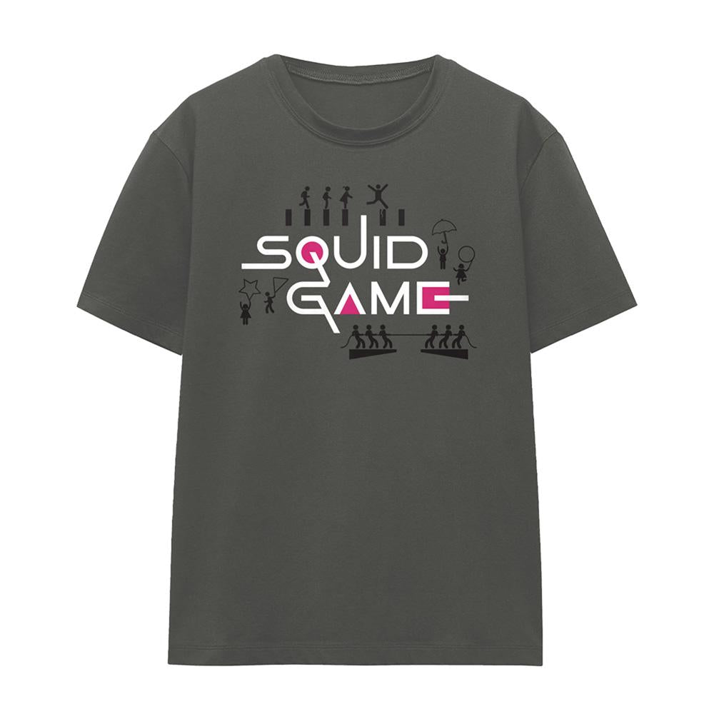 Charcoal - Front - Squid Game Womens-Ladies Games Silhouette T-Shirt