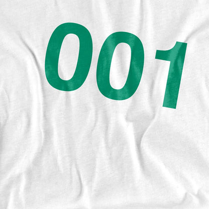 White - Side - Squid Game Womens-Ladies Player 001 T-Shirt