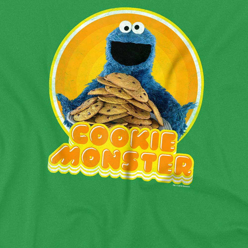 Kelly Green - Side - Sesame Street Unisex Adult Iron On Cookie Monster T-Shirt