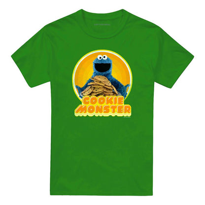 Kelly Green - Front - Sesame Street Unisex Adult Iron On Cookie Monster T-Shirt