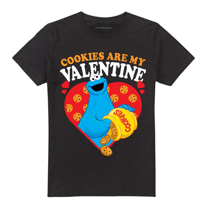 Black - Front - Sesame Street Unisex Adult Cookies Are My Valentine T-Shirt