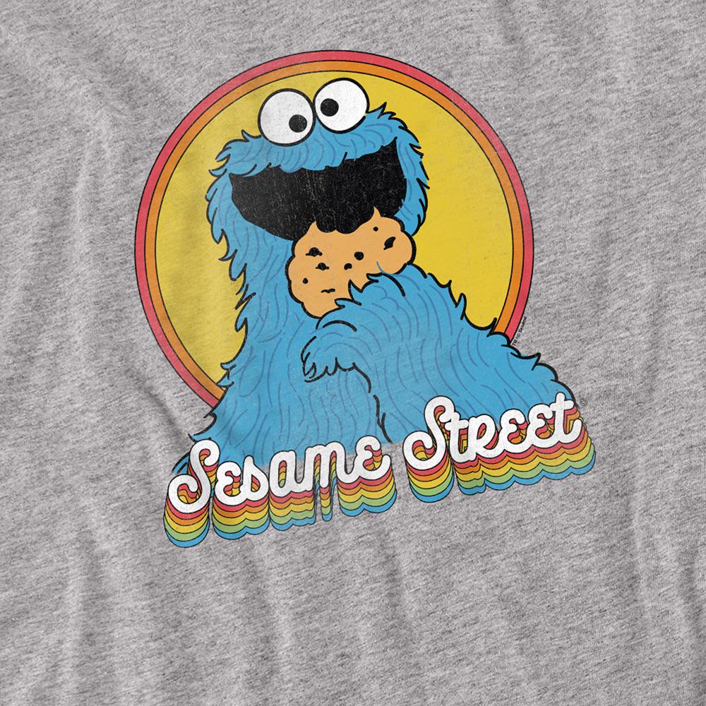 Athletic - Side - Sesame Street Unisex Adult Cookie Monster Layered Heather Long-Sleeved T-Shirt