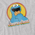 Athletic - Side - Sesame Street Unisex Adult Cookie Monster Layered Heather T-Shirt