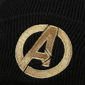 Black - Side - Marvel Avengers Mens Logo Beanie