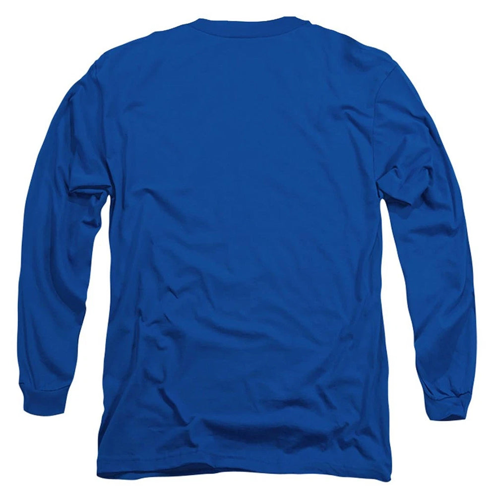 Royal Blue - Back - Sesame Street Unisex Adult Om Nom Cookie Monster Face Long-Sleeved T-Shirt
